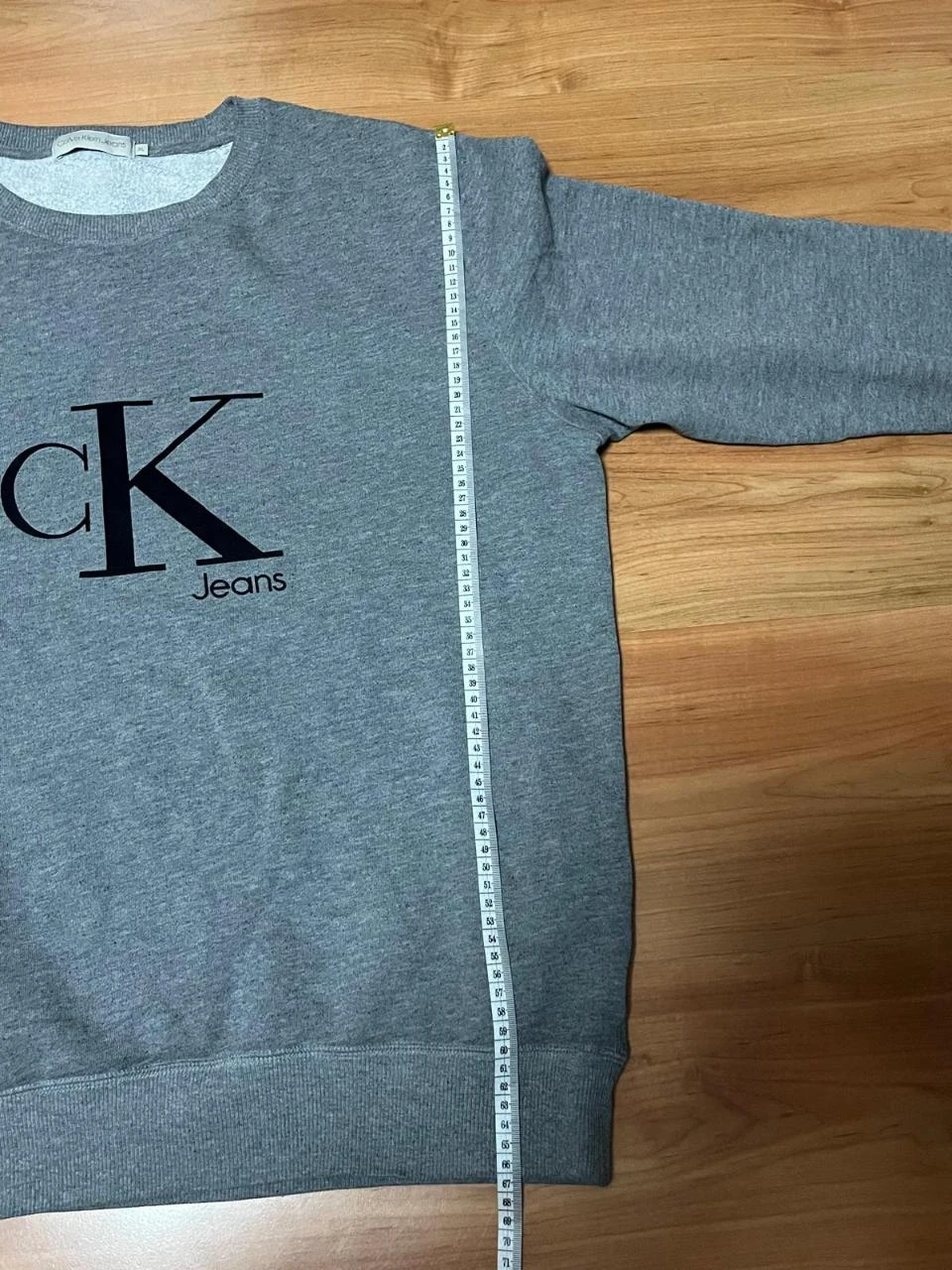 Calvin Klein Jeans Vintage Grey Sweatshirt with Embroidered Logo Size XL – photo 9